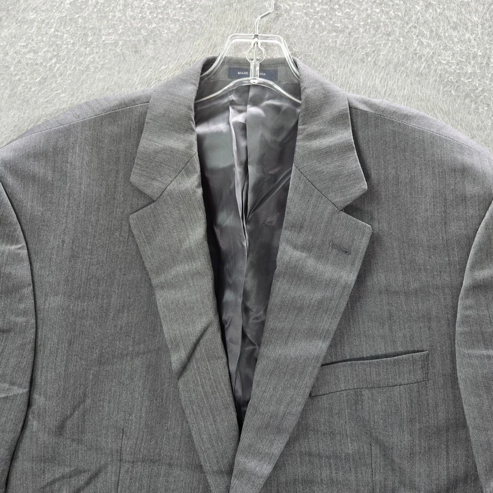 Ralph Ralph Lauren Men Jacket 44‎ Gray Blazer 100% Wool Button Up Long Sleeve